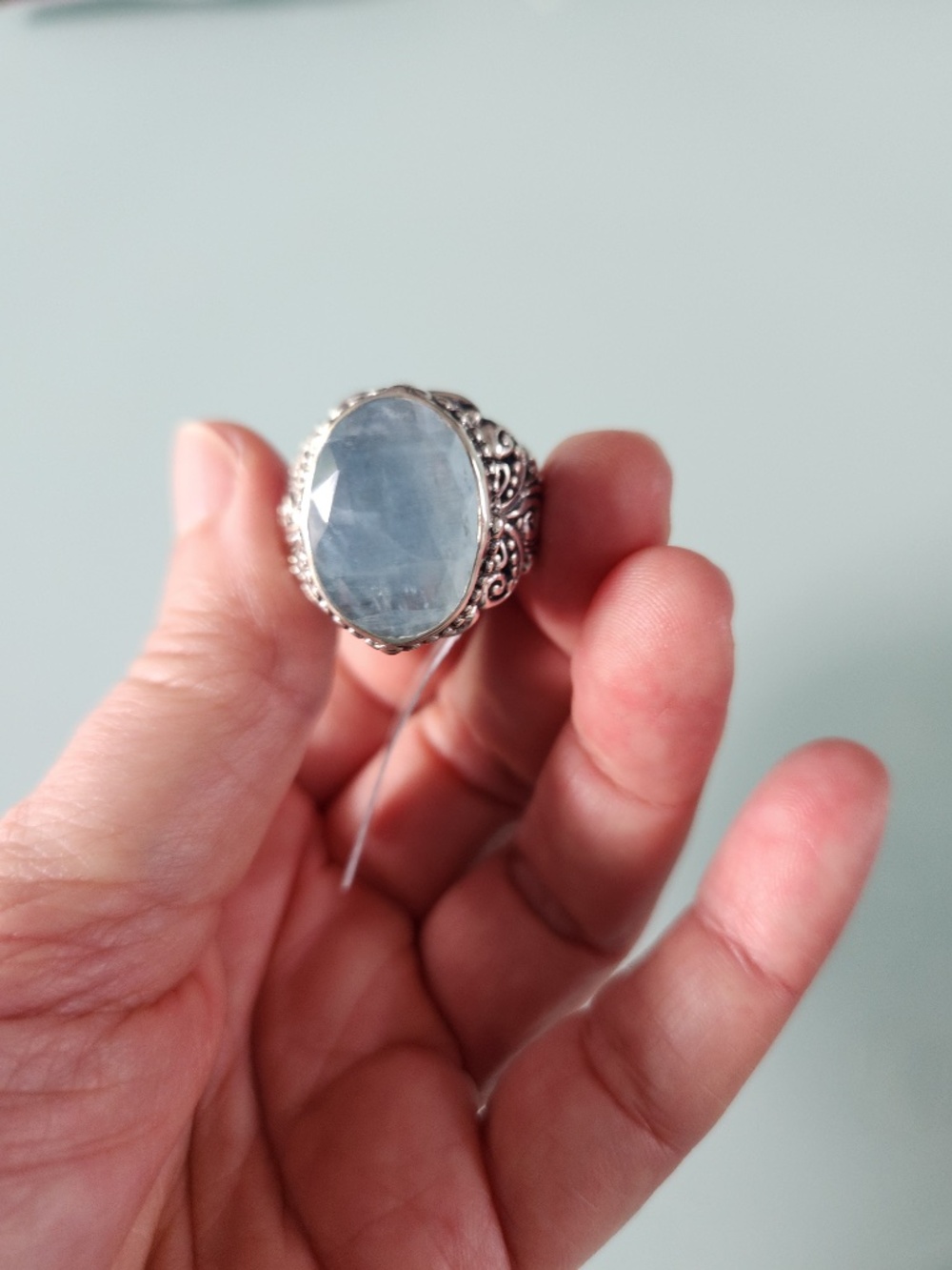SARDA, Silver Ring, U R THE ONE RING™ IN AQUAMARINE, size 8, NWT - Picture 7 of 9